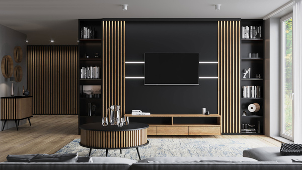 Konferenčný stolík Borneo - vrchná doska: BIELA - lamely dostupné v 11 farbách