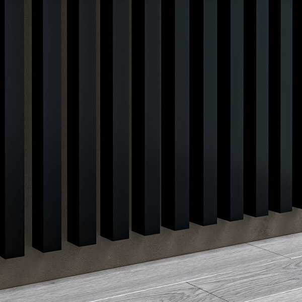 Čierna - 3D lišty Premium - Dekoratívne akustické vertikálne stenové panely