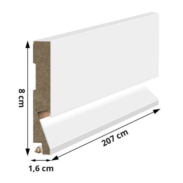 MDF lišta LED Plain - BIELA