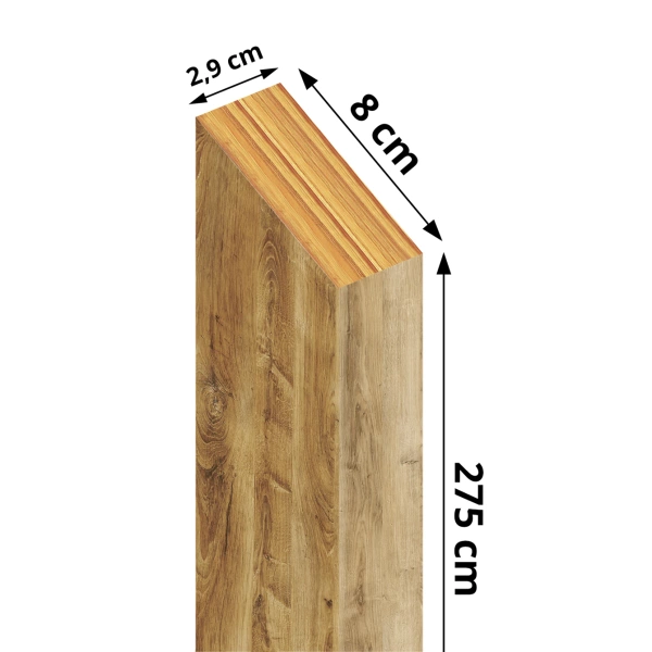 Lamely priečnika - prírodný dub Fornitury - 28 mm x 80 mm