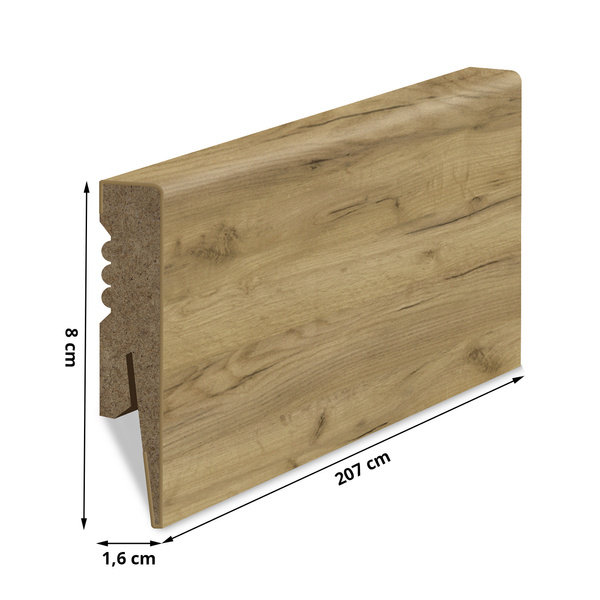 Hladká lišta z MDF - PRÍRODNÝ DUB