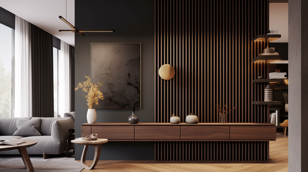 Capri Walnut - Premium 3D Llamellas - Dekoratívne akustické vertikálne stenové panely