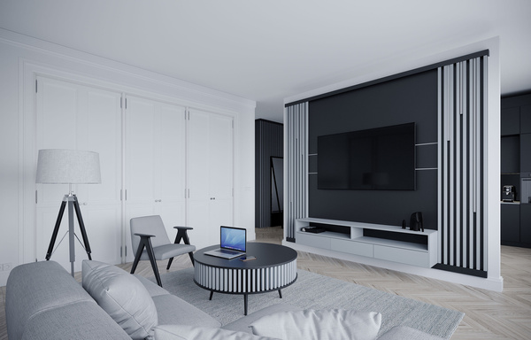 Biela - Premium 3D Slim S lišta - 20x20 mm - Trojrozmerné stenové panely