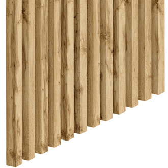 Prírodný dub Fornitury - Premium 3D Slim S lišty - 20x20 mm - Trojrozmerné nábytkové stenové panely