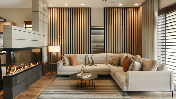 Prírodný dub Fornitury - Premium 3D Slim S lišty - 20x20 mm - Trojrozmerné nábytkové stenové panely