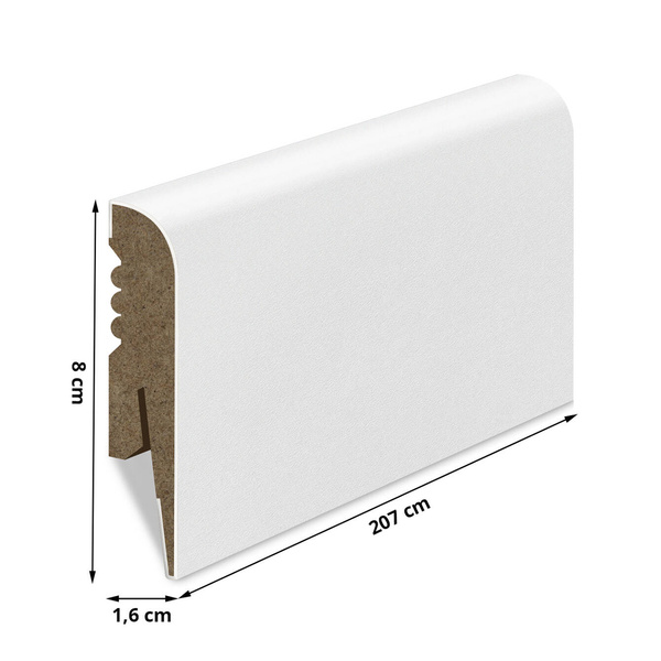 Hladká lišta z MDF - BIELA