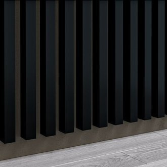 Čierna - 3D lišty Premium - Dekoratívne akustické vertikálne stenové panely