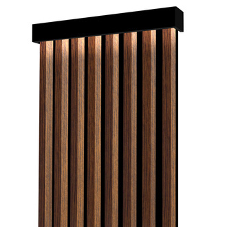 Lamely na paneli - záclonová tyč s LED osvetlením - 48,4 cm - Capri Walnut