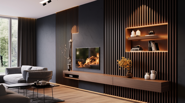 Capri Walnut - Premium 3D Llamellas - Dekoratívne akustické vertikálne stenové panely