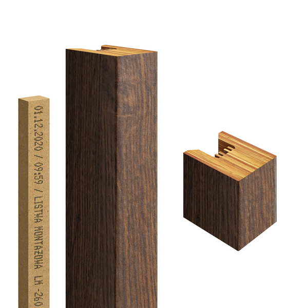 Capri Walnut - Premium 3D Llamellas - Dekoratívne akustické vertikálne stenové panely