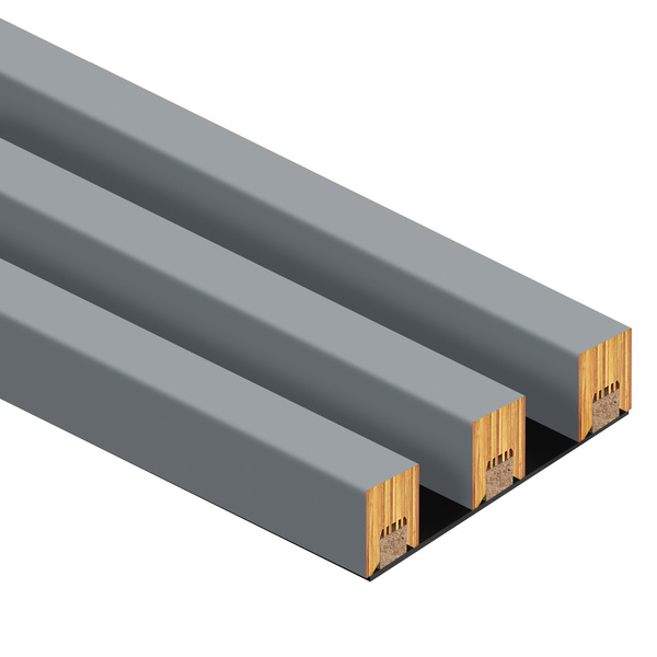Lišty na doske - 3 kusy - základný modul - 13,5 cm - 18 farieb - sivá