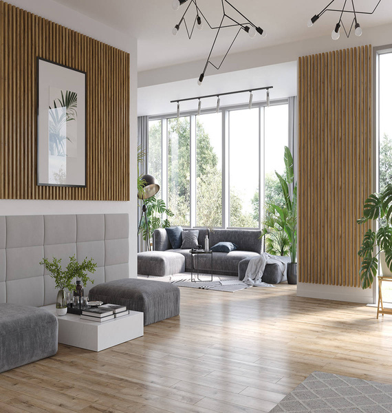 Prírodný dub Lancelot - Premium 3D Slim S lišta - 20x20 mm - Trojrozmerné nábytkové panely