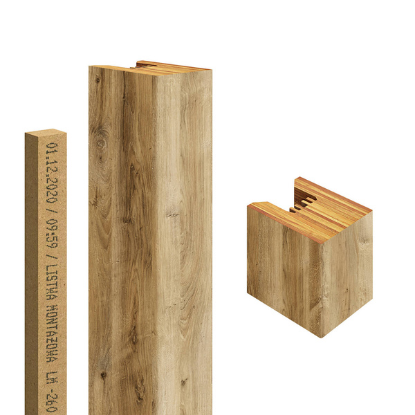 Prírodný dub Lancelot - 3D lamely Premium - Dekoratívne akustické vertikálne stenové panely