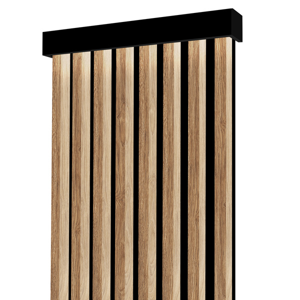 Lamely na paneli - záclonová tyč s LED osvetlením - 48,4 cm - prírodný dub Fornitury