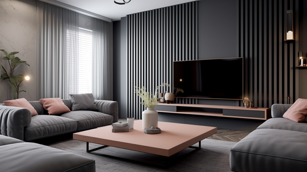 Sivá - 3D lišty Premium - Dekoratívne akustické vertikálne stenové panely