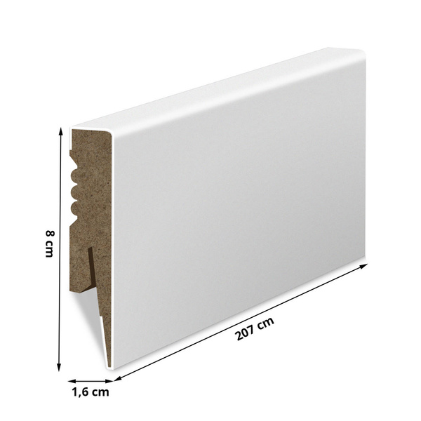 Hladká lišta z MDF - BIELA