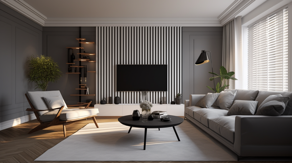 Sivá - 3D lišty Premium - Dekoratívne akustické vertikálne stenové panely