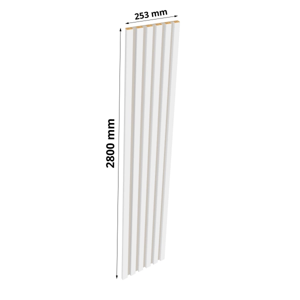 Lamely na kašmírovej doske - 12x28 mm - 6 kusov - základný modul - 25,3 cm - Capri White