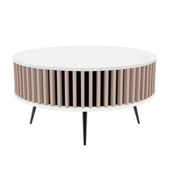 Konferenčný stolík Borneo - vrchná doska: BIELA - farba lamiel: Prírodný dub Fornitury