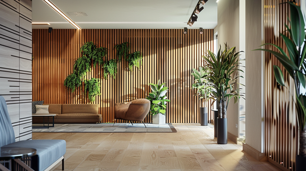 Prírodný dub Fornitury - Premium 3D Slim S lišty - 20x20 mm - Trojrozmerné nábytkové stenové panely