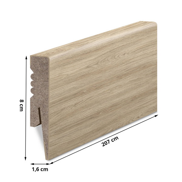 Hladká lišta z MDF - FORNITURE NATURAL OAK