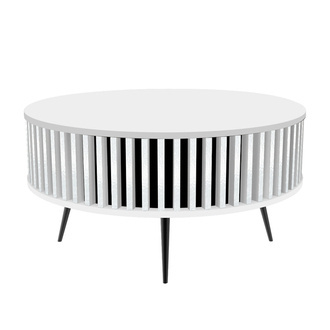 Konferenčný stolík Borneo - vrchná doska: BIELA - farba lamely: Capri White vysoký lesk