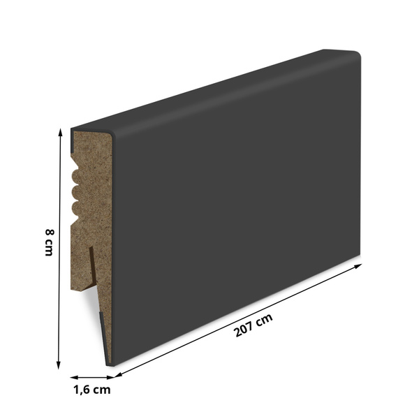 MDF lišta hladká - ANTHRACITE