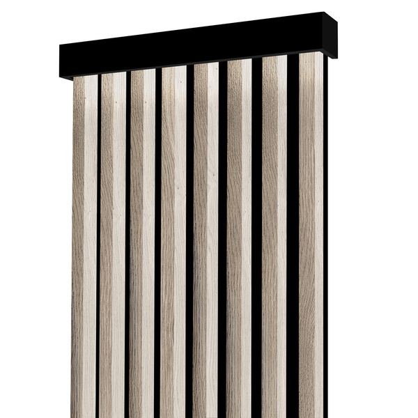 Lamely na paneli - záclonová tyč s LED osvetlením - 48,4 cm - prírodný dub jaseň