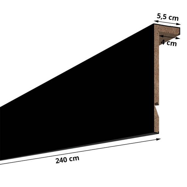 Dekoračný kryt záclonovej tyče - sada so svetlom - čierna