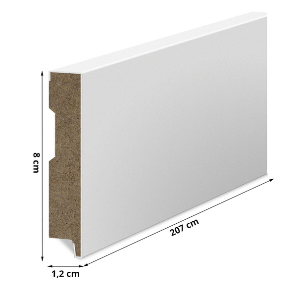 Hladká lišta z MDF - BIELA