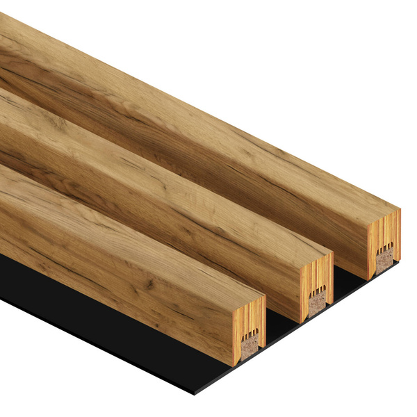 Lamely na paneli - 3 kusy - spojovací modul - 17 cm - Orech Capri