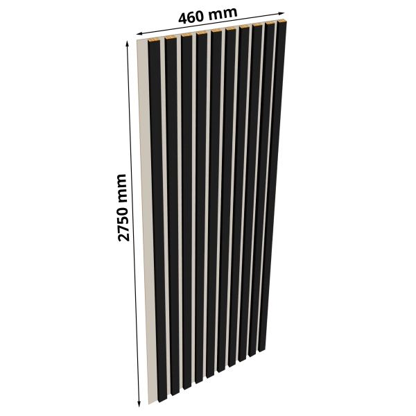 Lamely na kašmírovej doske - 12x28 mm - 10 kusov - spojovací modul - 46 cm - Čierna