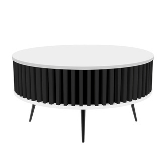 Konferenčný stolík Borneo - vrchná doska: BIELA - farba plutvy: ČIERNA