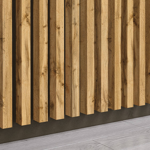 Prírodný dub Wotan - Prémiové 3D lamely - Dekoratívne akustické vertikálne stenové panely