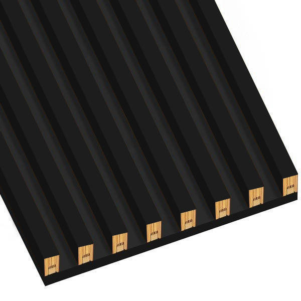 Čierna - Lamely na paneli - 8 kusov - základný modul - 48,4 cm