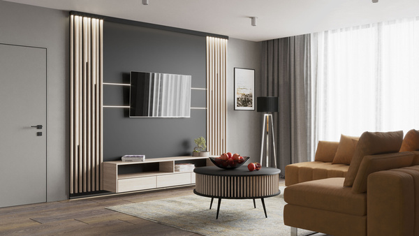 Prírodný dub Fornitury - Lamely na doske - 7 kusov - spojovací modul - 45,5 cm