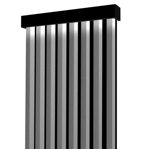 Lamely na paneli - záclonová tyč s LED osvetlením - 48,4 cm - sivá