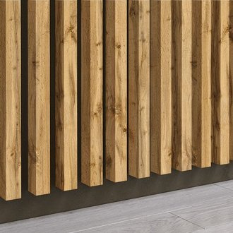 Prírodný dub Wotan - Prémiové 3D lamely - Dekoratívne akustické vertikálne stenové panely