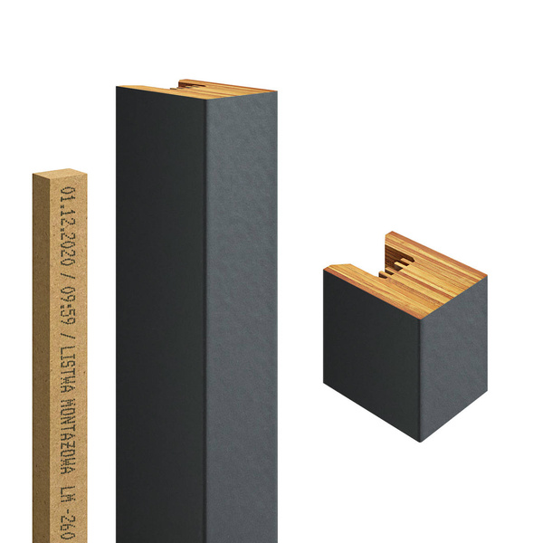 Antracit - Premium 3D lamely - Dekoratívne akustické vertikálne stenové panely