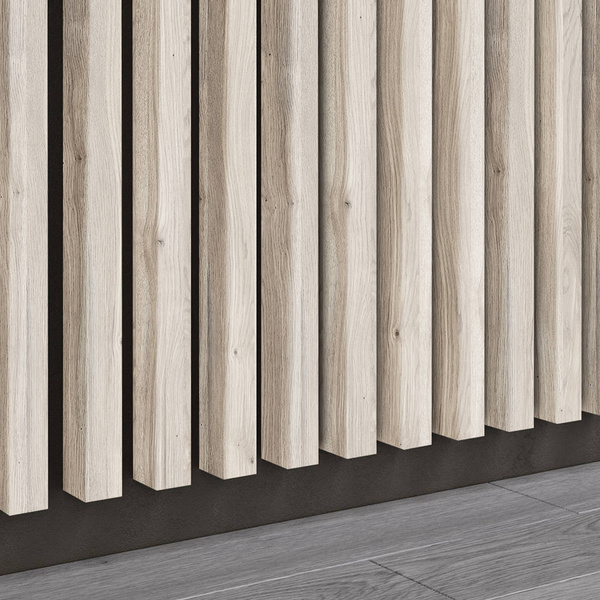 Prírodný dub jaseň - Prémiové 3D lamely - Dekoratívne akustické vertikálne stenové panely