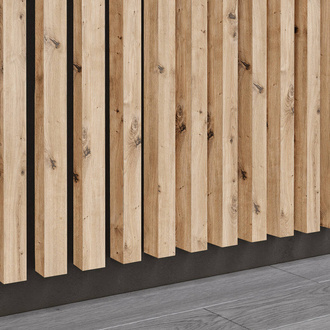 Prírodný dub Fornitury - Premium 3D lamely - Dekoratívne akustické vertikálne stenové panely