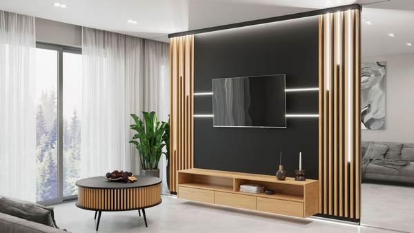 Konferenčný stolík Borneo - vrchná doska: BIELA - farba plutvy: čierny vysoký lesk