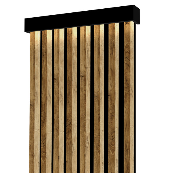 Lamely na paneli - záclonová tyč s LED osvetlením - 48,4 cm - prírodný dub Lancelot