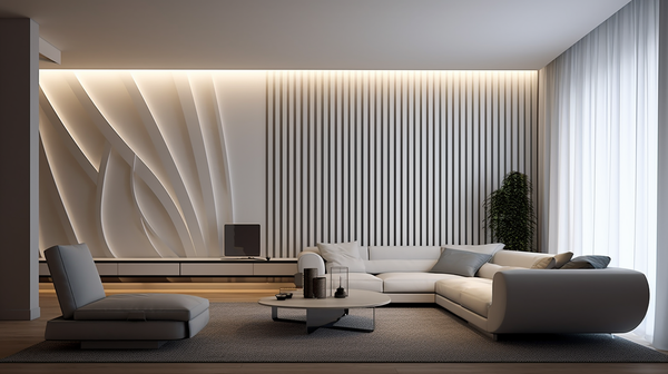 White Capri - Premium 3D lamely - Dekoratívne akustické vertikálne stenové panely