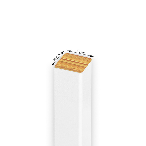 Biela - Premium 3D Slim S lišta - 20x20 mm - Trojrozmerné stenové panely