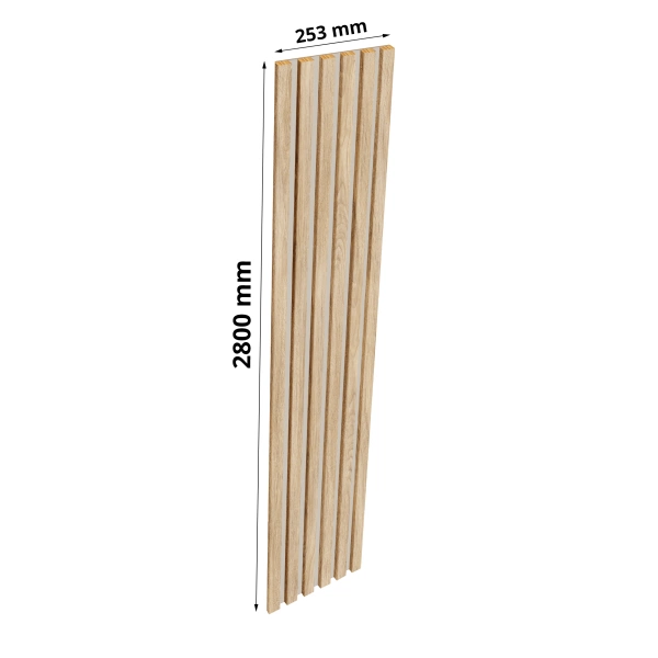 Lamely na kašmírovej doske - 12x28 mm - 6 kusov - základný modul - 25,3 cm - Prírodné dubové dyhy