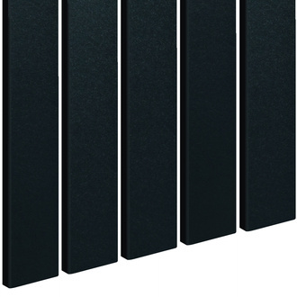 Čierna - Premium 3D lamely - Lamelové dosky - 80x16 mm - 3D dekoratívne akustické vertikálne stenové panely